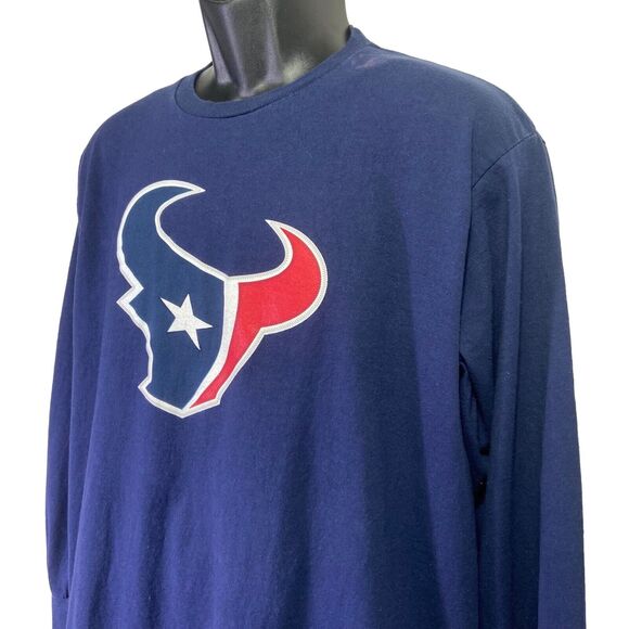 NFL Team Apparel Houston TEXANS JJ Watt #99 Blue Long Sleeve Men's Shirt Size L - Picture 2 of 10